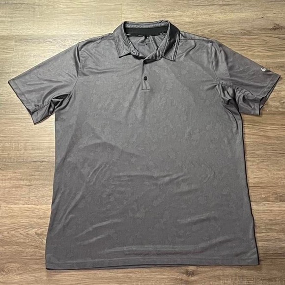 Nike Golf Grey Camo Dri-Fit Retro Sportswear Polo Shirt size large - Picture 1 of 3